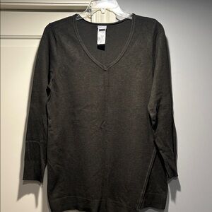 Chico's Charcoal V-Neck Sweatshirt